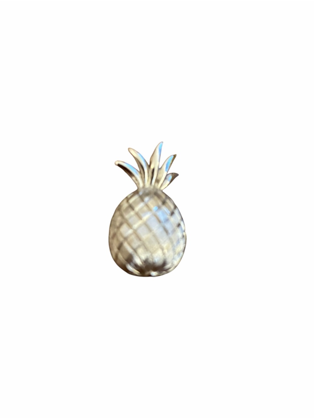 Vintage Crown Trifari Mini Silver Tone Pineapple Brooch